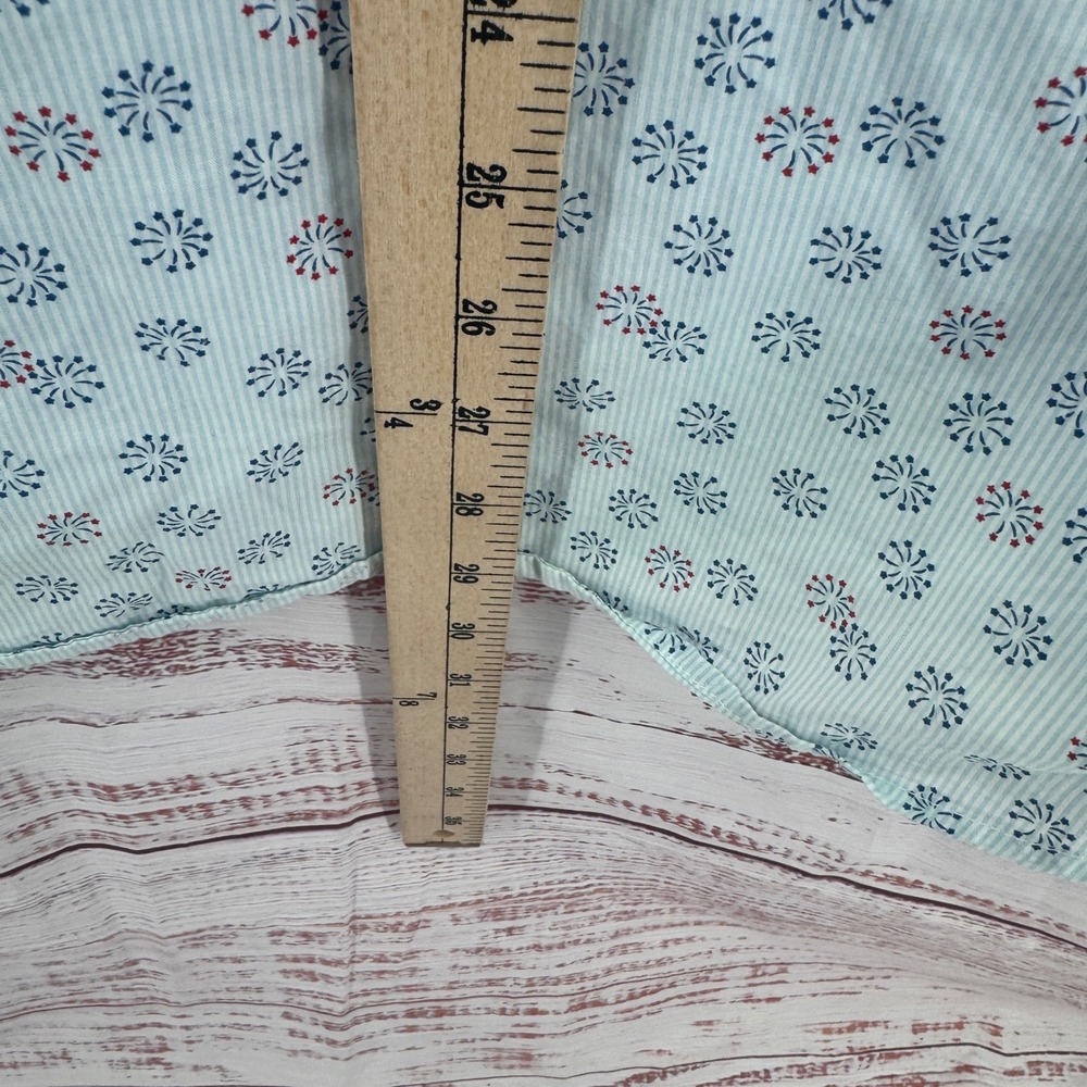 Southern Tide Shirt Large Blue Fireworks Button Down Short Sleeve Classic Fit - Picture 7 of 8